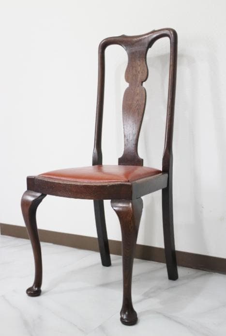 イギリス アンティーク クイーン アン様式 猫脚 本革 オーク材 チェア 椅子 楽天市場】クラシック調 フレンチ猫脚家具 ダイニングチェア 座面高