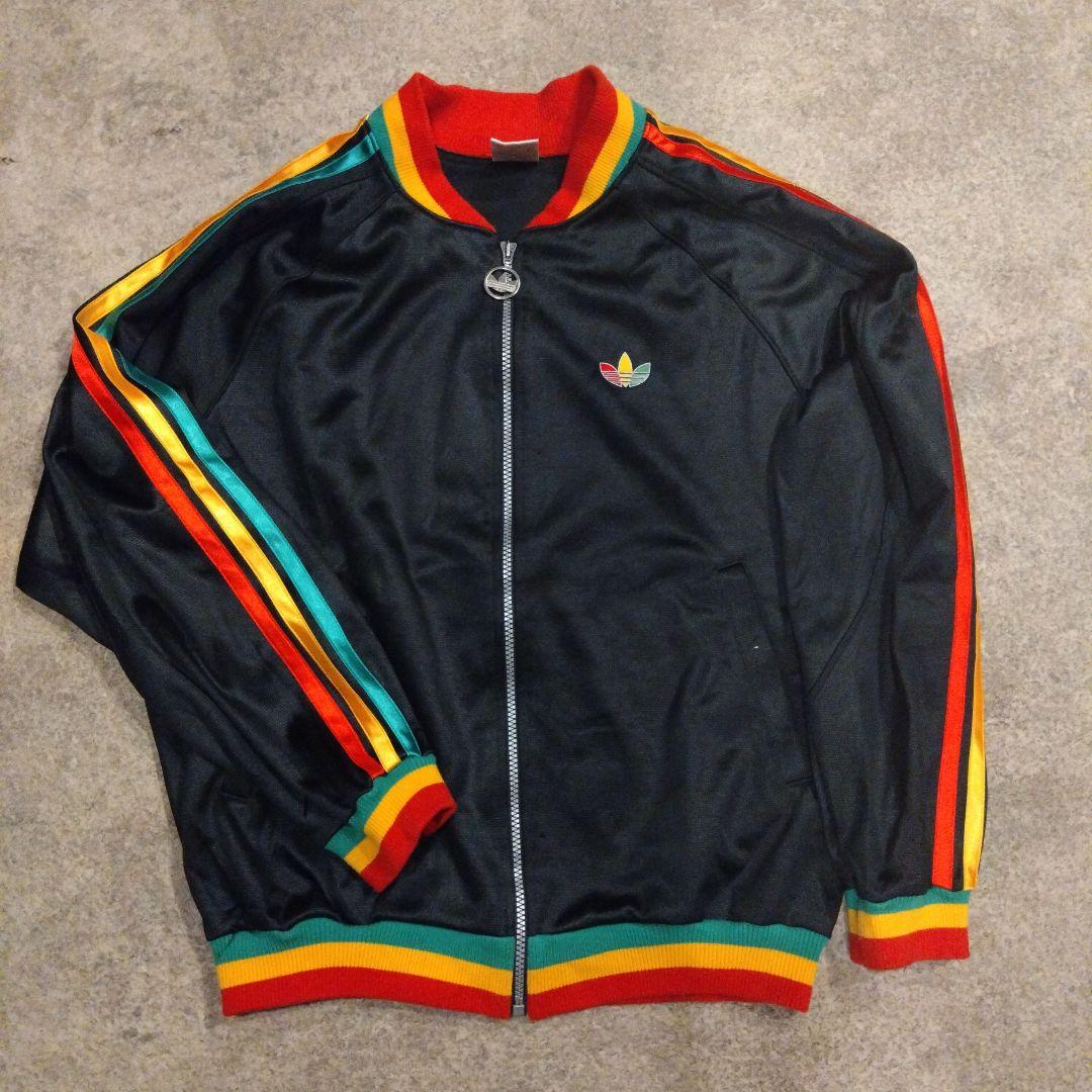 M～Lサイズ adidas ラスタカラー ジャージ トラックジャケット レゲエ
