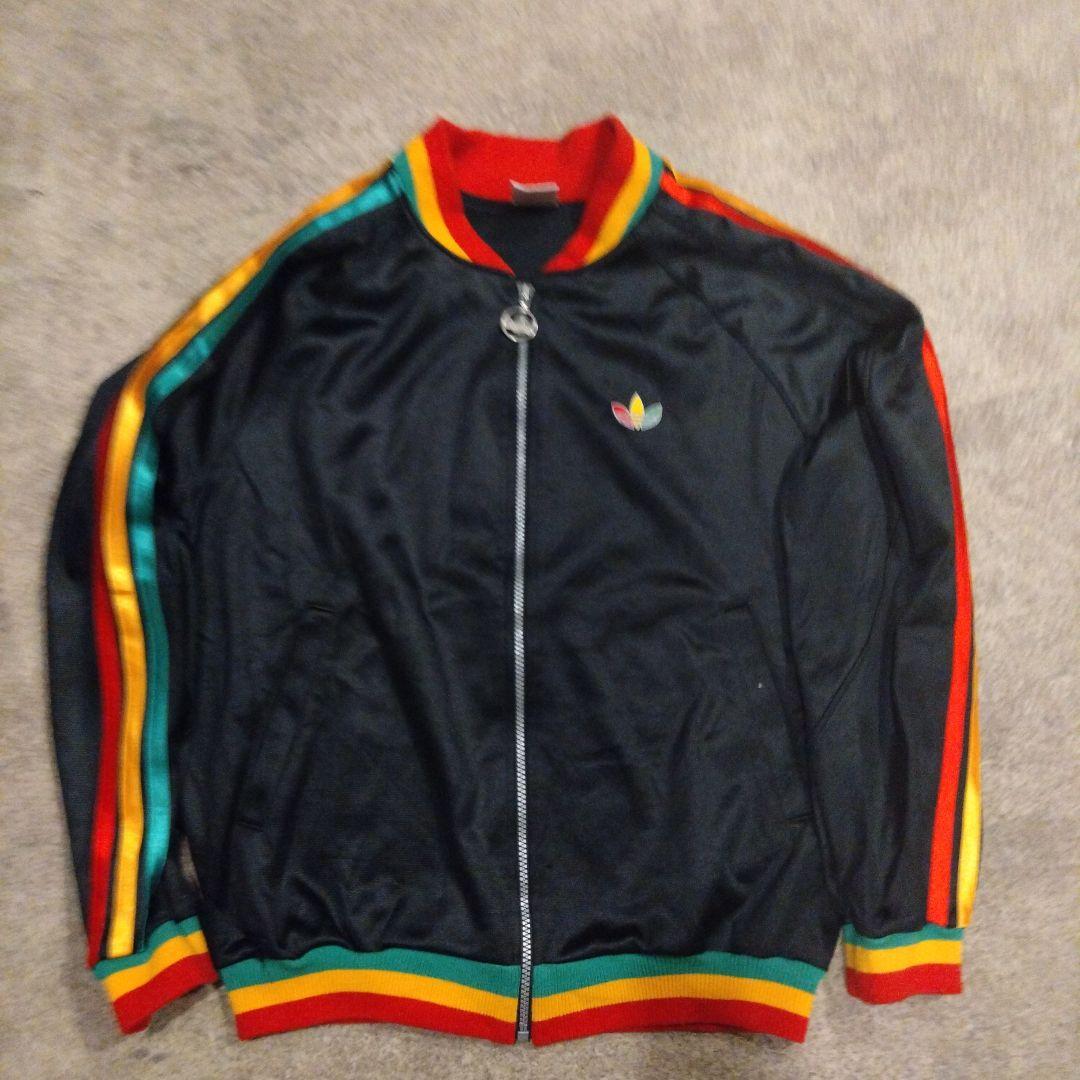 M～Lサイズ adidas ラスタカラー ジャージ トラックジャケット レゲエ