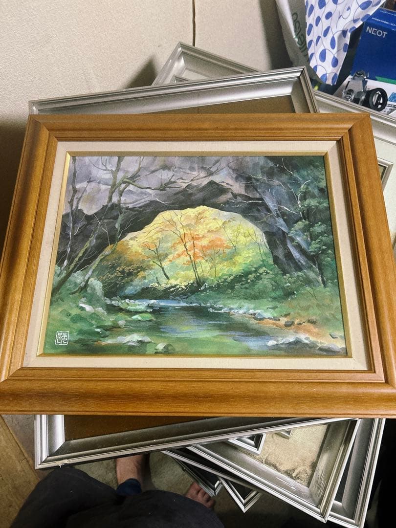 日本画　風景画　額縁入り　飾り絵 絵画 額入り 壁掛け F4 川合玉堂 日本の名画 複製画 額飾り 1枚 日本画