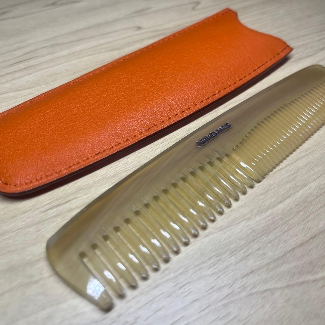 激レア 希少 美品 貴重 HERMES コーム レザーケース バッファローホーン