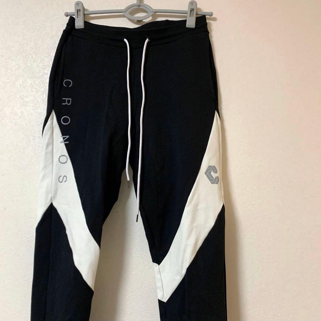 CRONOS クロノス スウェットパンツ ブラック ホワイト ロゴ S - メルカリ