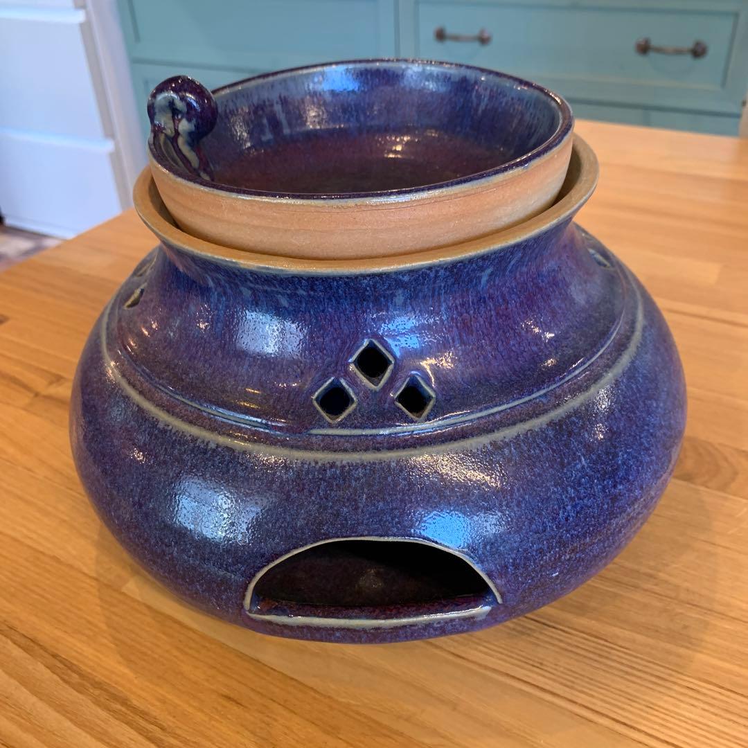 【レア品！】アンティーク　陶器製アロマバーナー アロマポット アロマバーナー 生活雑貨 アロマ雑貨 癒しグッズ 陶器製