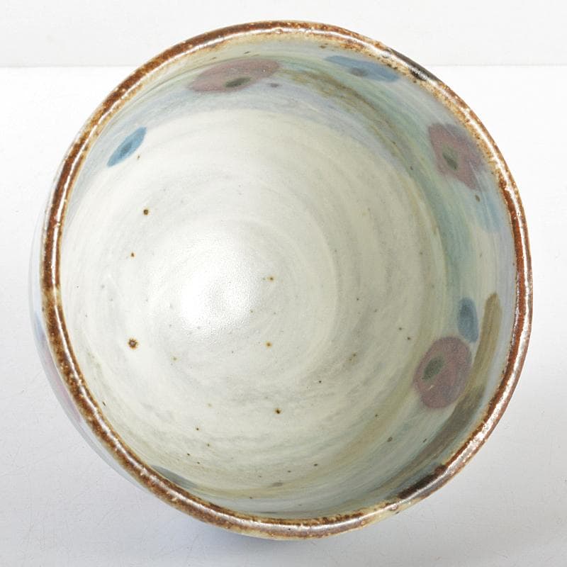 茶道具 河井寛次郎作 糖白釉 花碗 仕覆付 共箱 M R5806