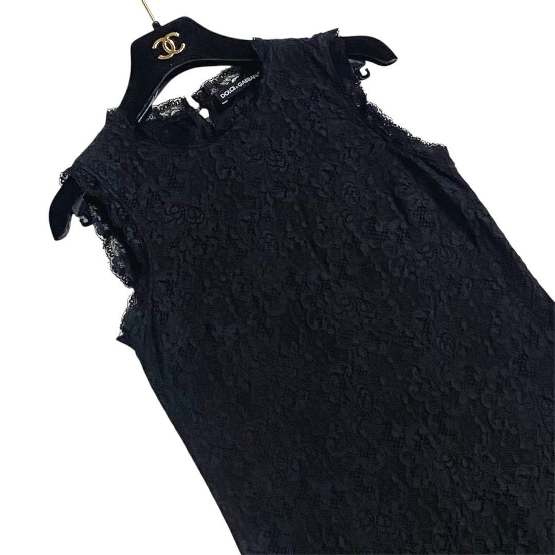 高級☆ドルチェ＆ガッバーナ レース ワンピース バラ ノースリーブ
