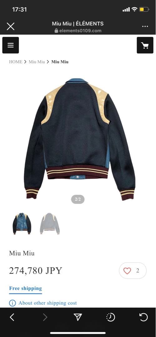 MIUMIU archive 2000ss ブルゾン スタジャン ミュウミュウ - メルカリ