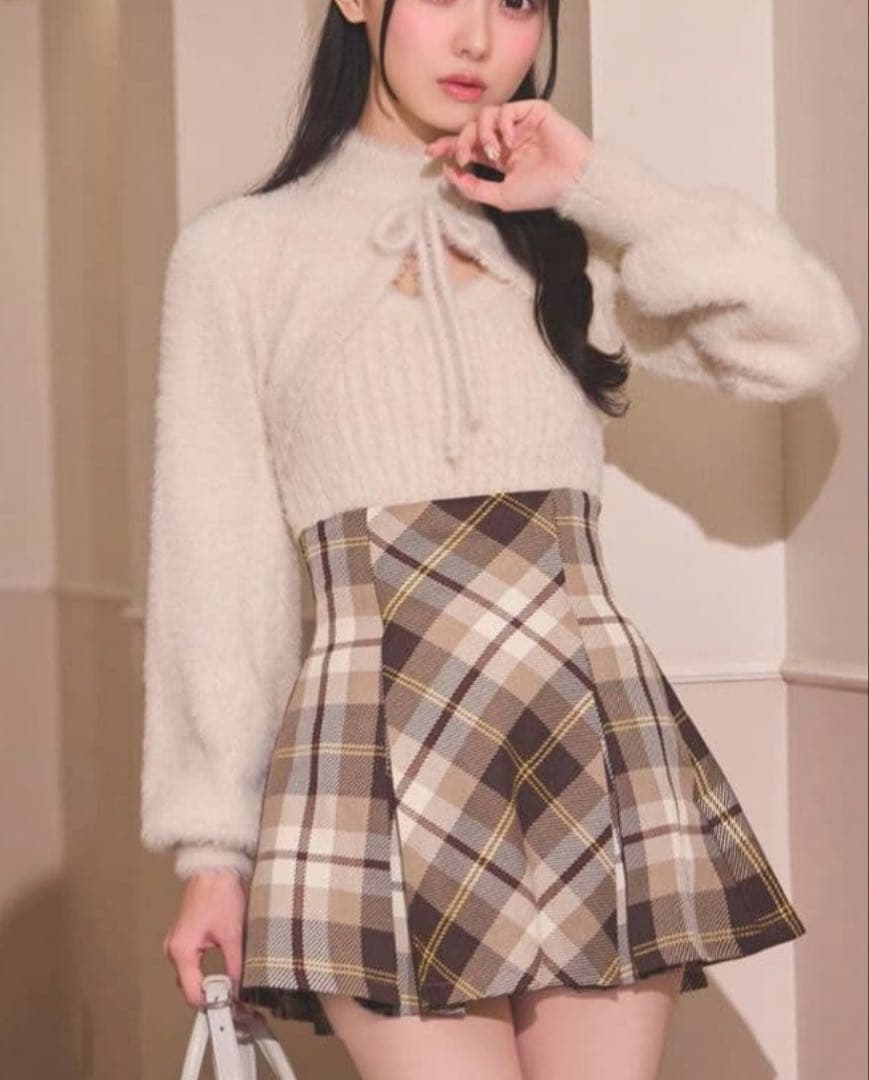 美品 ミシェルマカロン フレアチェックスカート　フリーサイズ michell macaron ミシェルマカロン フレアチェックスカート - メルカリ