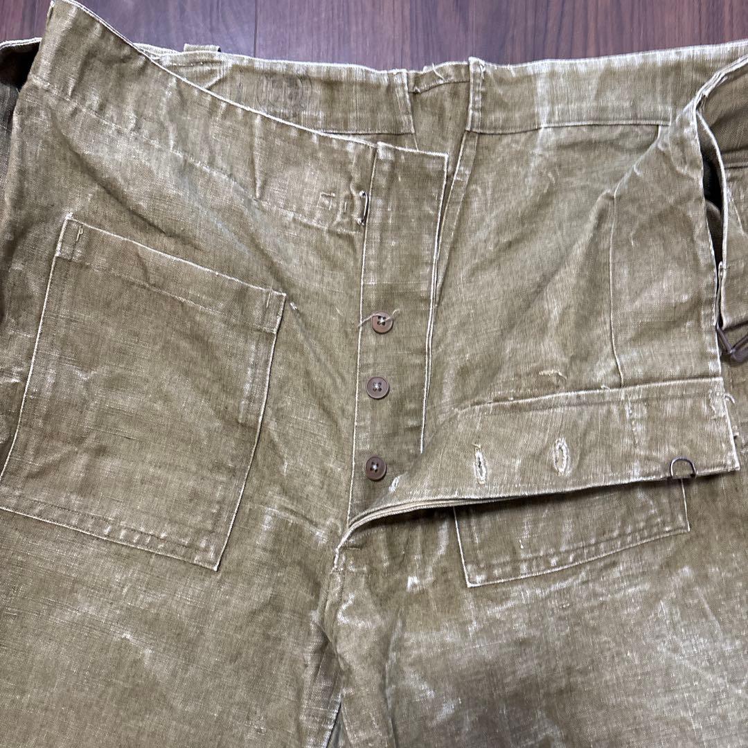 フランス軍 モーターサイクル パンツ オール リネン 30s 40s 縫製済