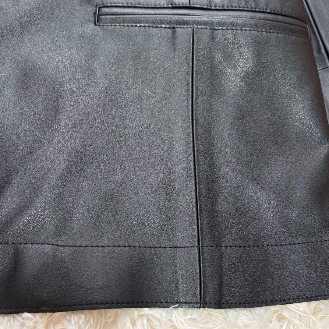 新品】24AW ソブ フェイクレザーノーカラージャケット 黒 現行 ダブスタ