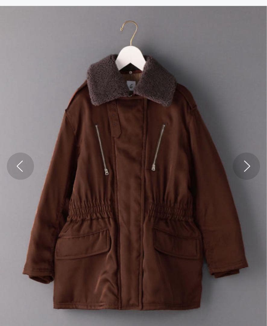 【超美品】6(ROKU) BOA COLLAR ZIP COAT B 超美品】6(ROKU) BOA COLLAR ZIP COAT B