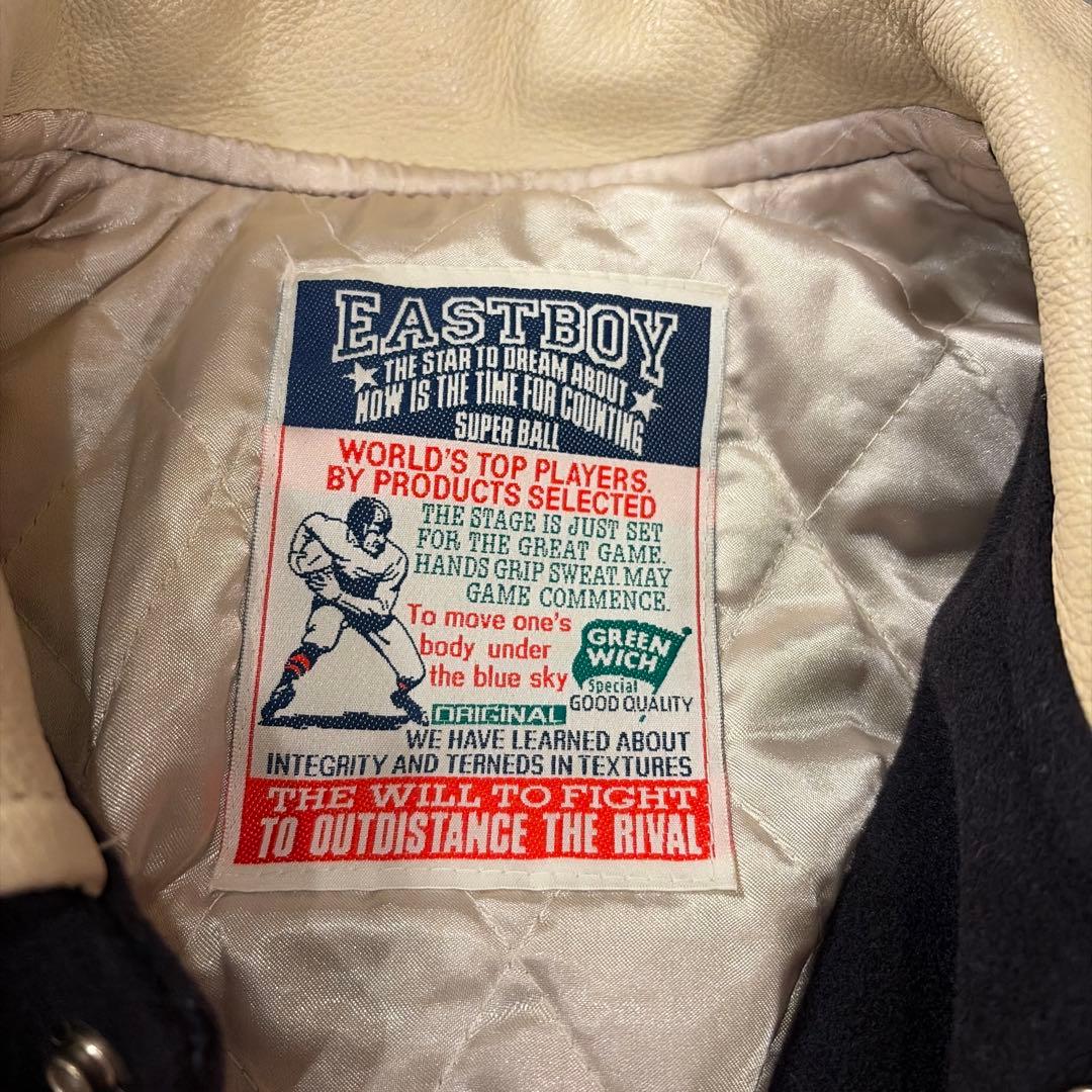80s Vintage EASTBOY 袖レザー スタジャン フルデコ 刺繍 - メルカリ