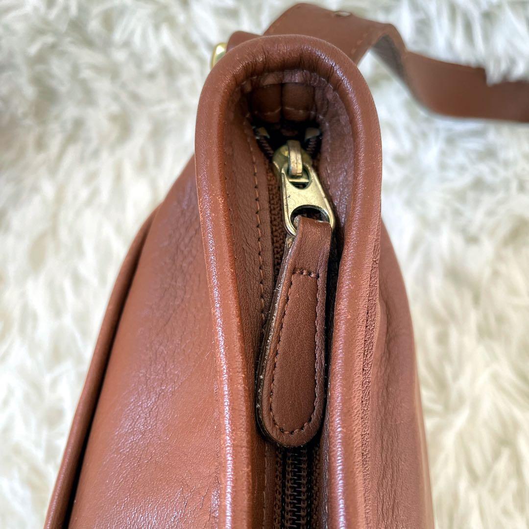 COACHオールドコーチ ブラウンレザーショルダーバッグUSA製4143