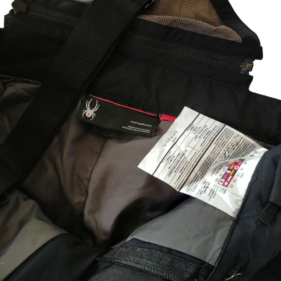 キッズ】US SPYDER 黒 スキー スノーボード ビブパンツ 中綿入り