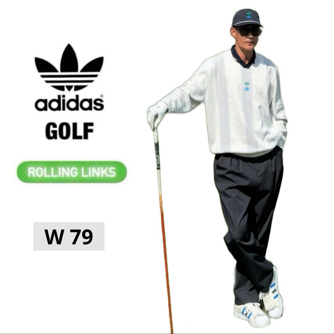 アディダス ゴルフ ローリング リンクス 79 チノ パンツ 黒 ウェア adidas（アディダス） チノパン サイドシャーリング リラックス撥水
