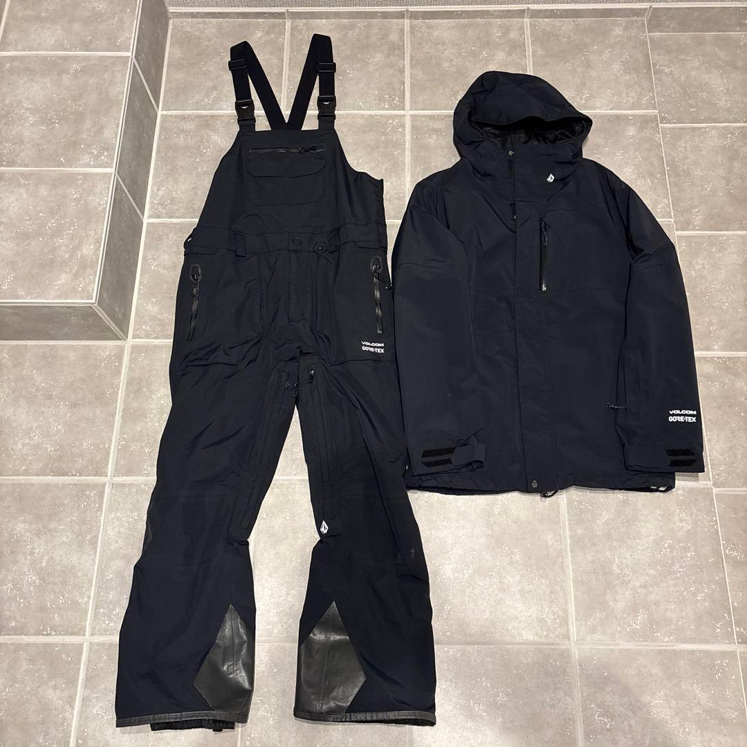 ボルコム GORE-TEX スノーボード ウェアM ビブパンツS 上下セット 黒 VOLCOM（ボルコム） 23-24 VOLCOM/ボルコム 3L GORE-TEX BIB