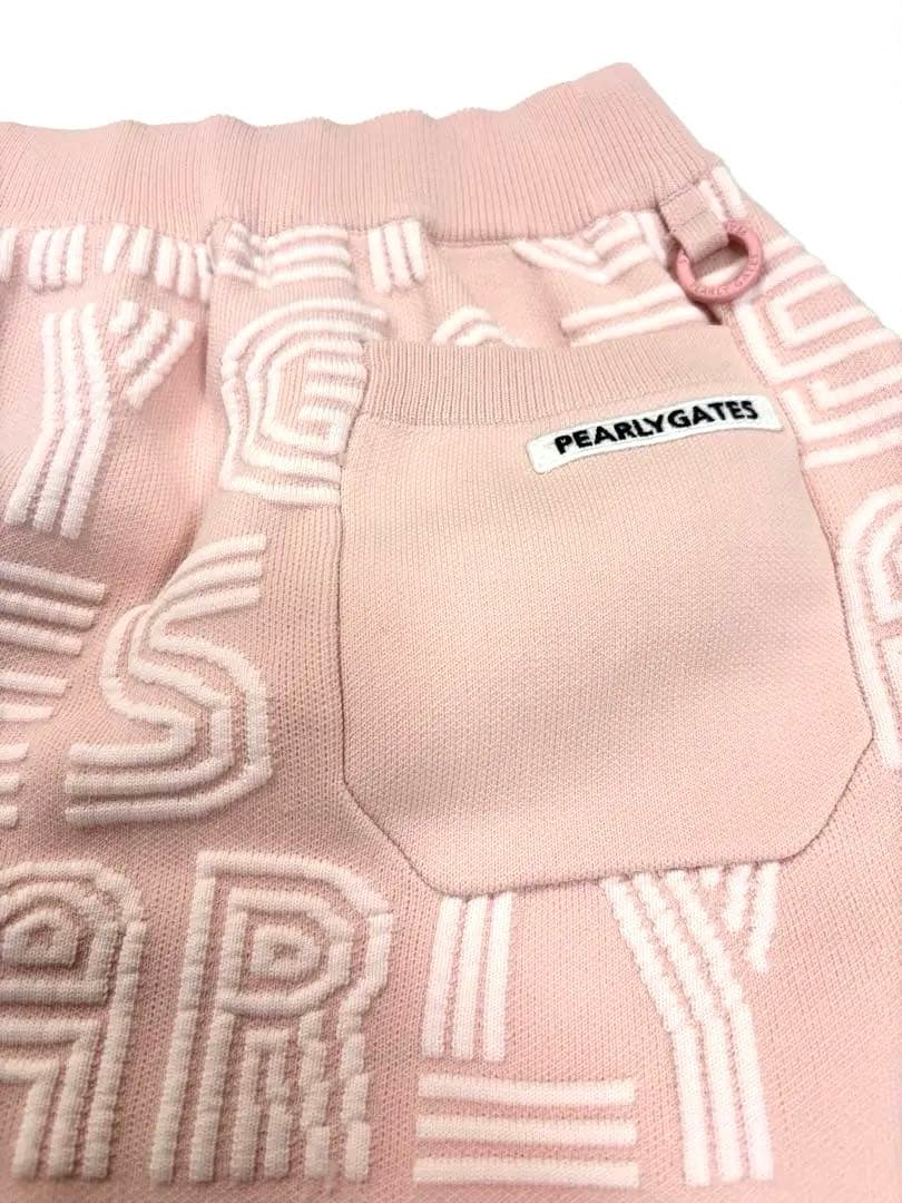 美品】パーリーゲイツ セットアップ ニット スカート ピンク ロゴ 0 S