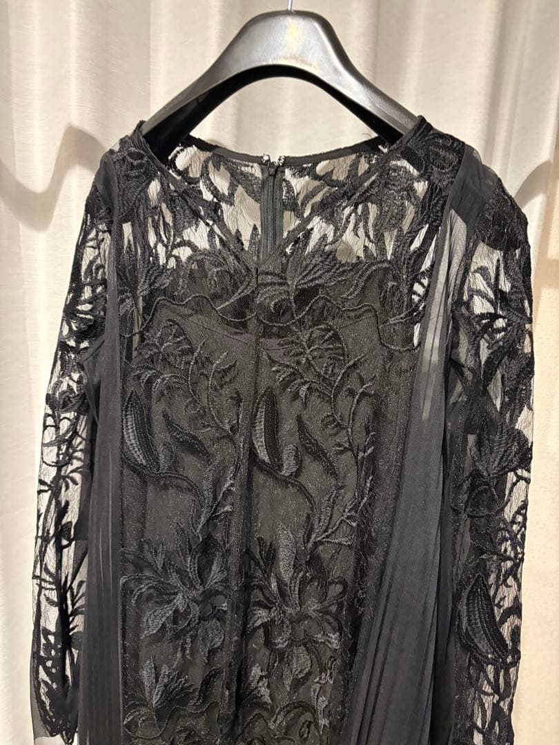 niana マタニティ可 ブラックレース パーティードレス