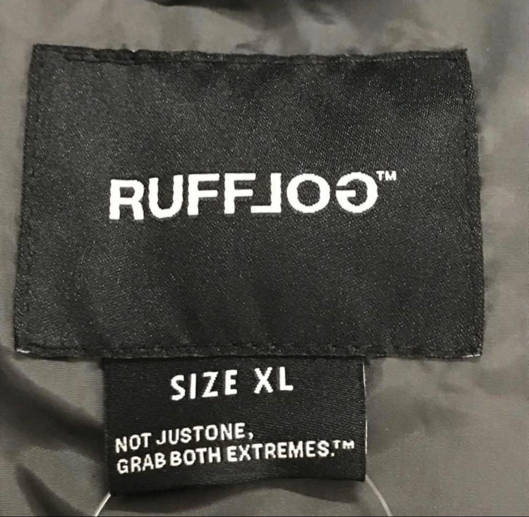 極美品 RUFFLOG ダウンベスト グレーx白 XL - メルカリ