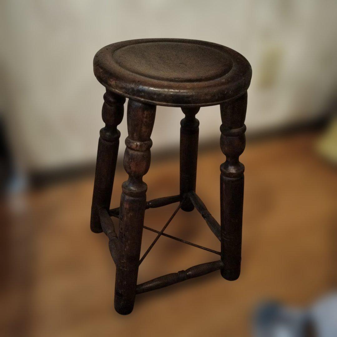 丸椅子 木製スツール 古道具 昭和レトロ 当時物 - メルカリ