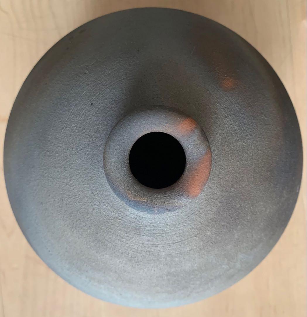 極美品】大谷焼き 矢野款一作 グレーの球形花瓶 - メルカリ