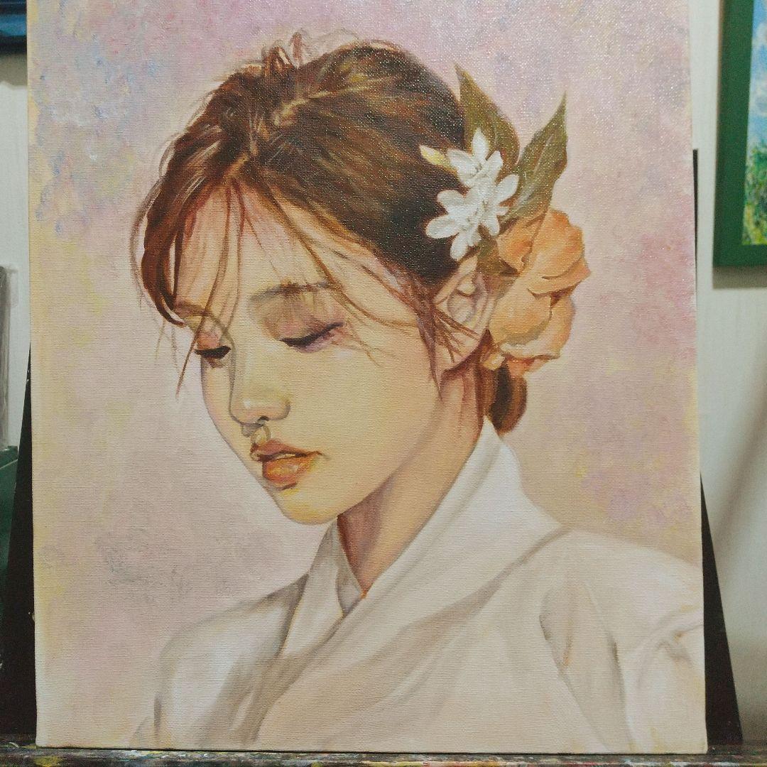 女性の肖像 油彩画 8号 F8 油絵 人物画#5 - メルカリ