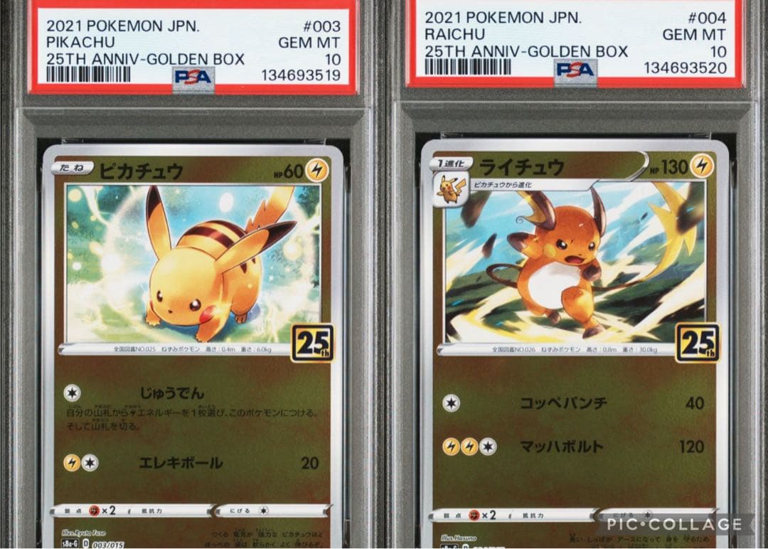 2連番 PSA10】ピカチュウ ライチュウ アニバーサリーゴールデン