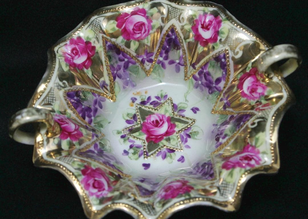 ☆華麗 煌びやかな輝き メープルリーフ印 オールドノリタケ 骨董品