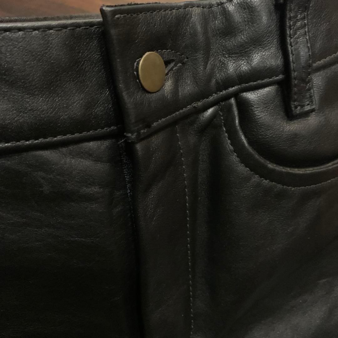 新品VANSON レザーパンツ革パン W28 ブラック黒 バンソンレザーUSA製