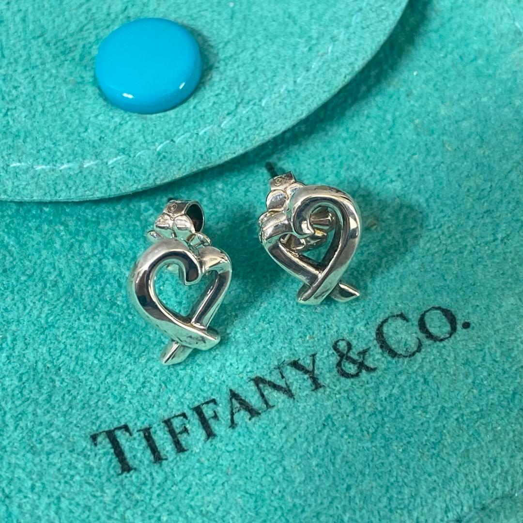 美品　Tiffany ティファニー　ピアス　シルバー　ラヴィングハート TIFFANY&Co.（ティファニー） ピアス ラビングハート パロマピカソ