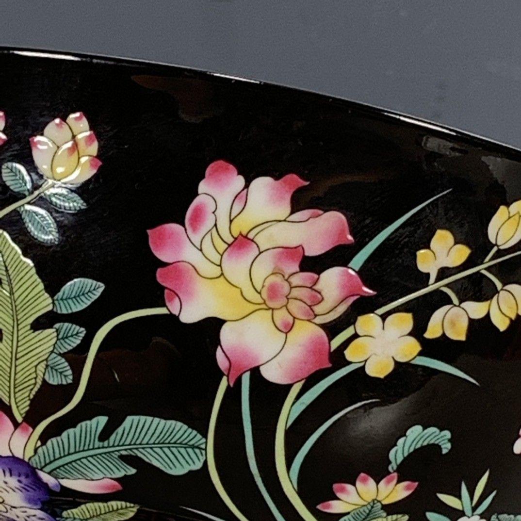 清末民国 鯖牡丹紋蓋缶 茶葉缶 景徳鎮 陶磁器 装飾品 工芸品美術品