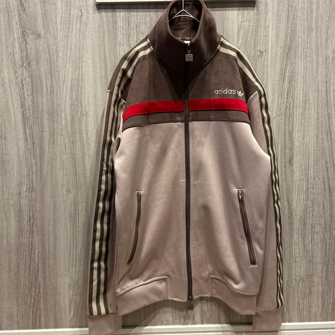 美品】梅澤美波着用 adidasトラックジャケット スエード 刺繍ロゴ 古着