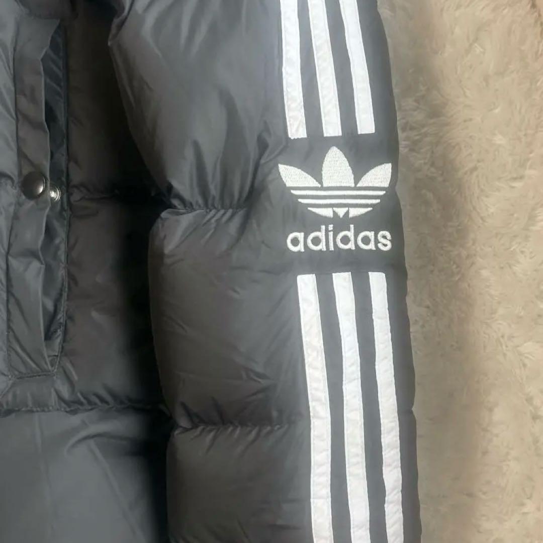 アディダスadidasトレフォイルロゴ ダウン ベンチコート 肉厚 ブラック