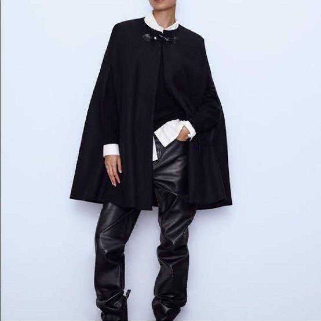 美品 ZARA ザラ ポンチョ ケープコート マントコート MANTECO XS