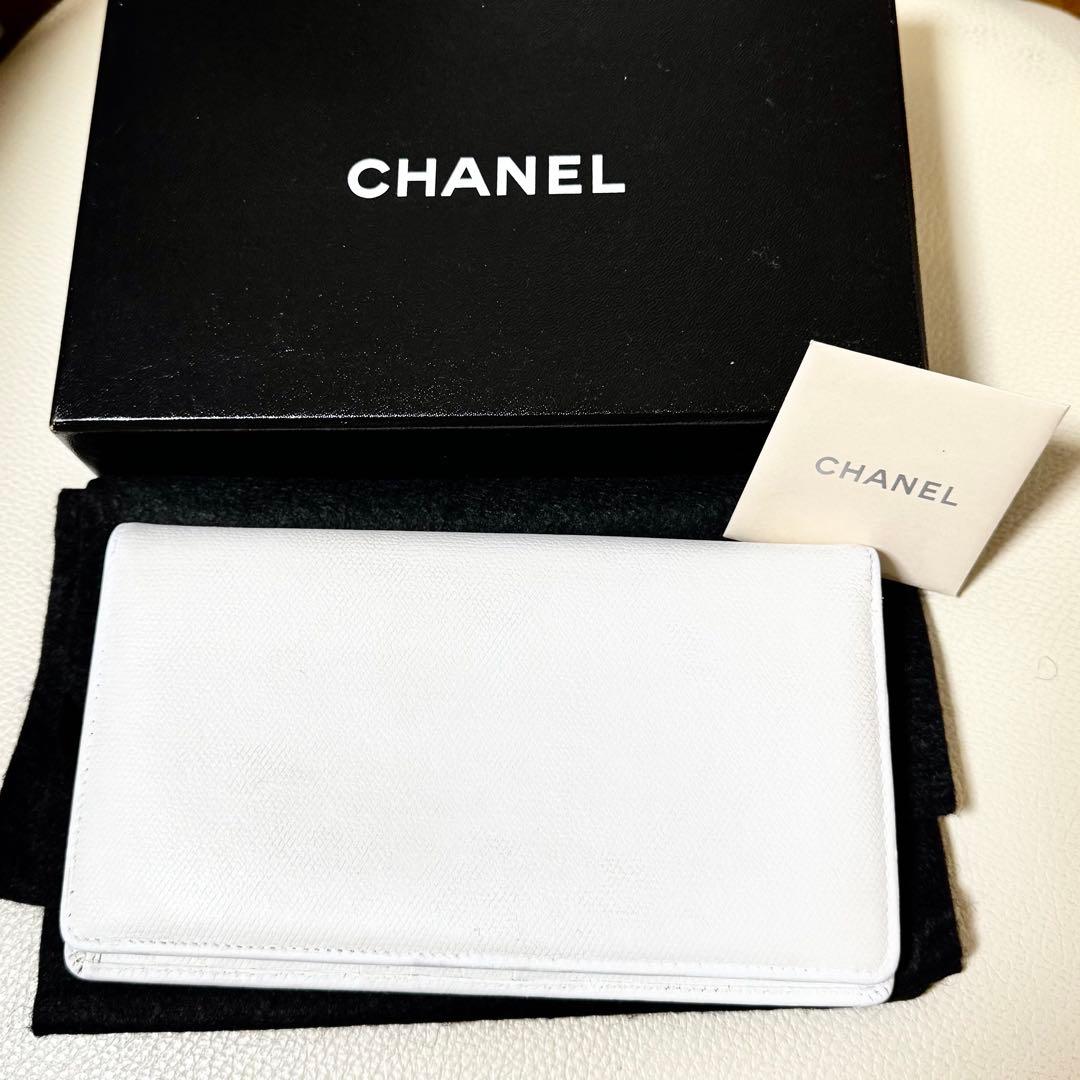シャネル Chanel 長財布 ココマーク ゴールド金具 アイボリーホワイト