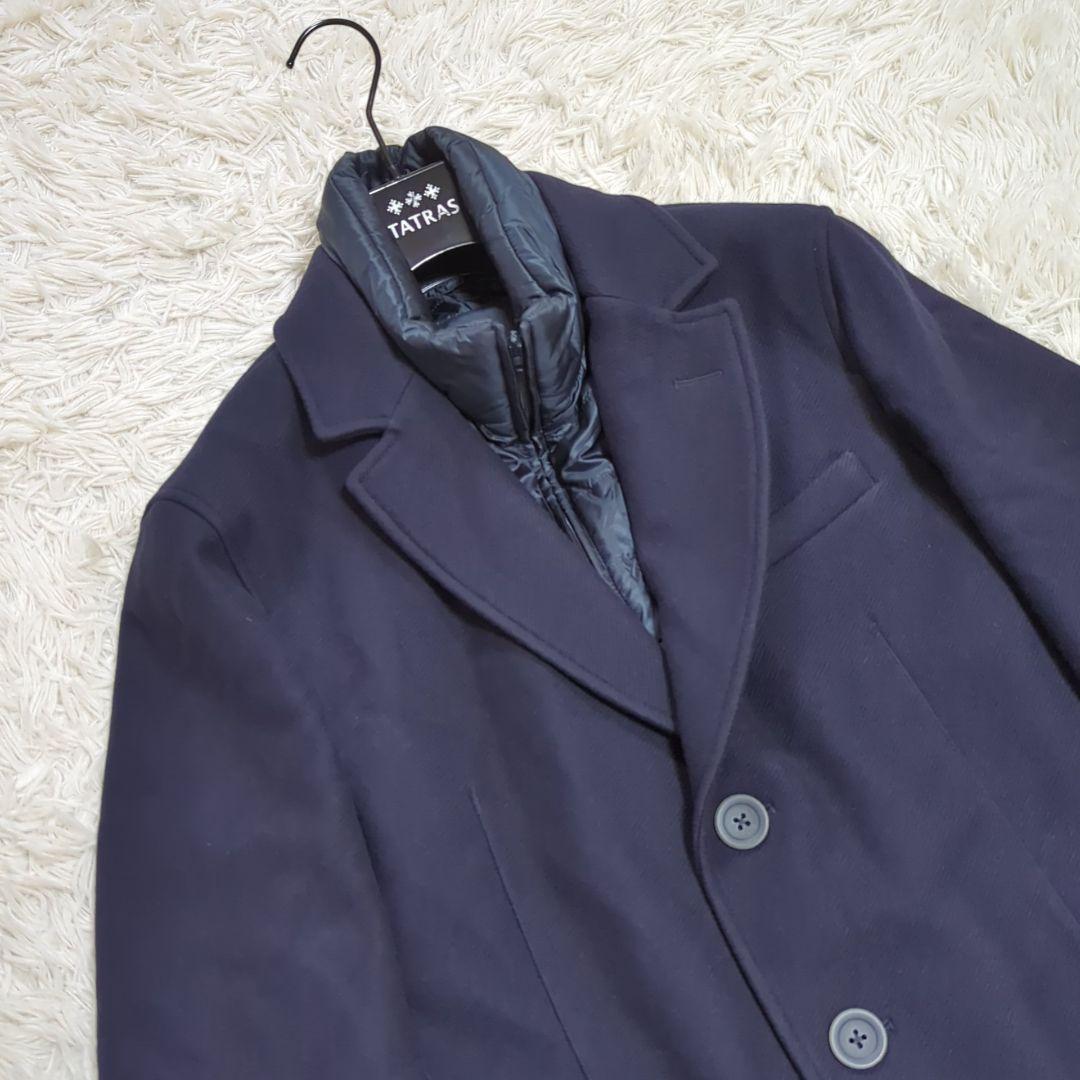 極美品 48 ヘルノ 2way ダウンライナー チェスターコート ネイビー 極