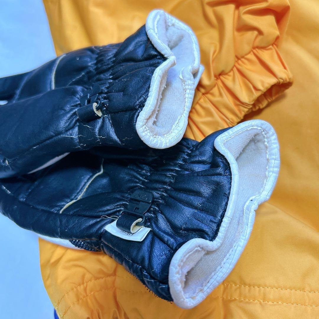 希少】adidas スキーウェア 上下＋グローブ イエロー×ブルー 140cm