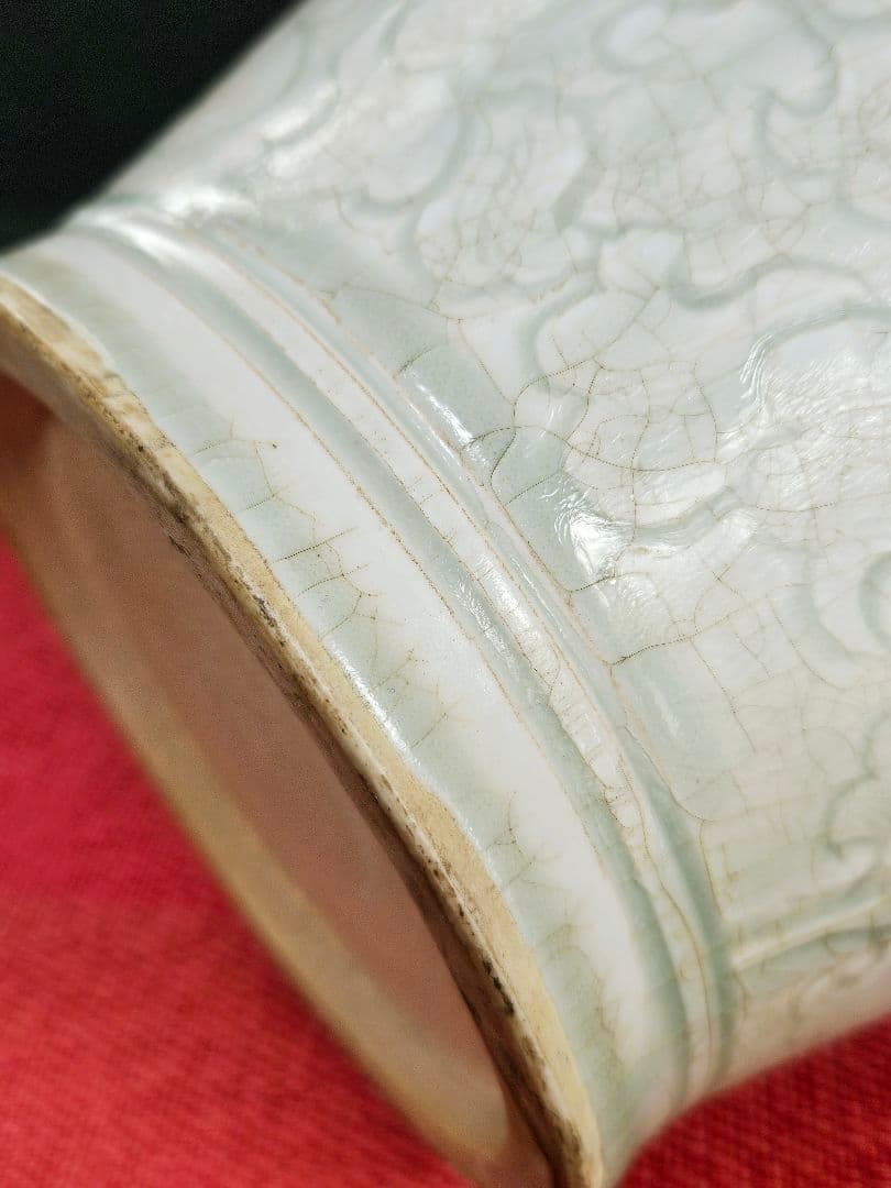 中国古美術 中国古陶磁器 古玩 青白磁 影青 彫花文 瓶 罐