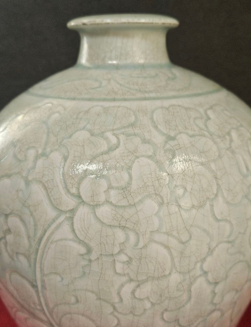 中国古美術 中国古陶磁器 古玩 青白磁 影青 彫花文 瓶 罐