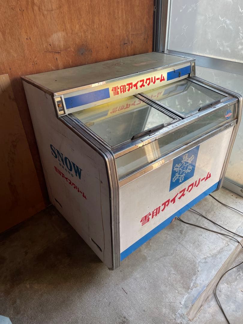 希少 レトロ 雪印 アイスクリーム 冷凍ストッカー アンティーク
