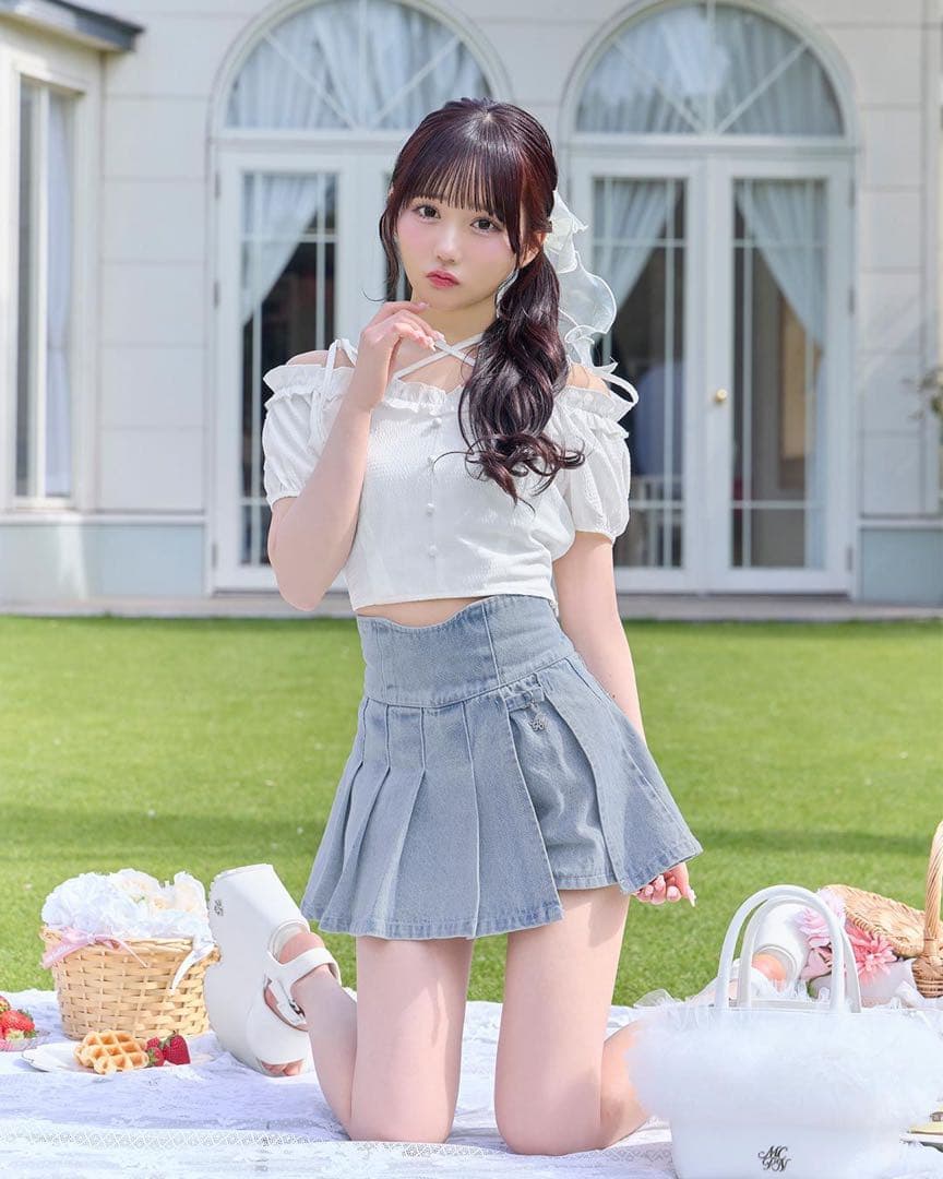 美脚デニムスカパン ミシェルマカロン 美脚デニムスカパン ライトブルー | ファッション通販＆メディア
