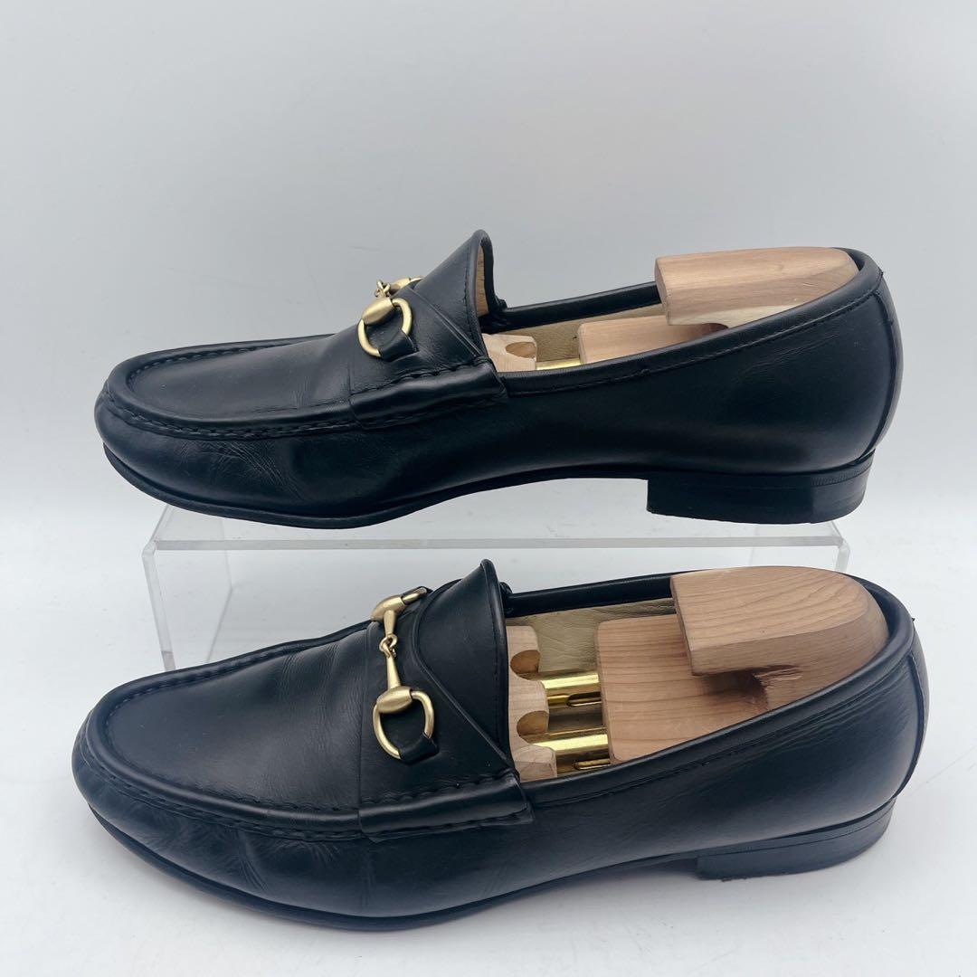 アッパー美品✨GUCCI グッチ ホースビットローファー 黒 38.5C
