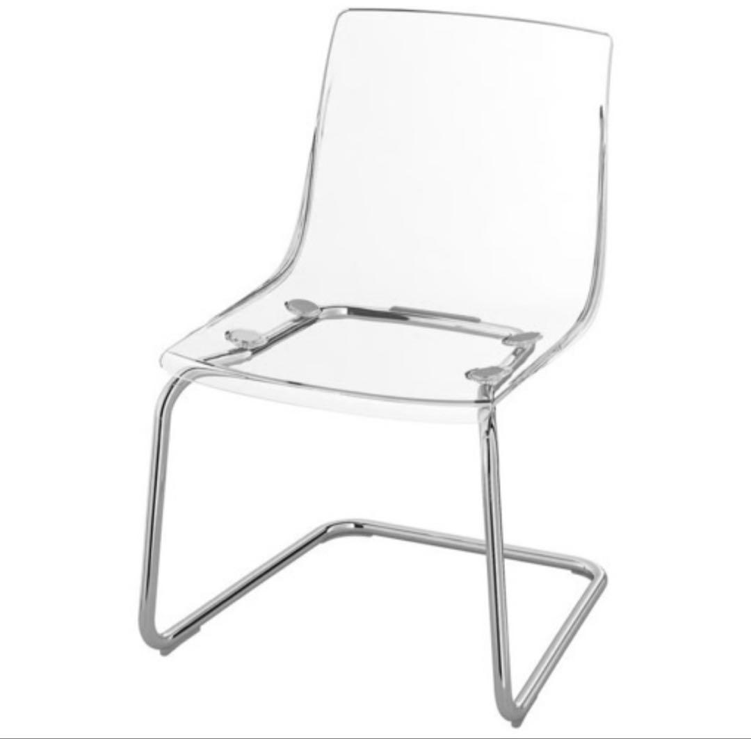 【とんかつ様】IKEAトービアス TOBIAS ダイニングチェア 椅子 クリア TOBIAS トービアス チェア, 透明, クロムメッキ - IKEA