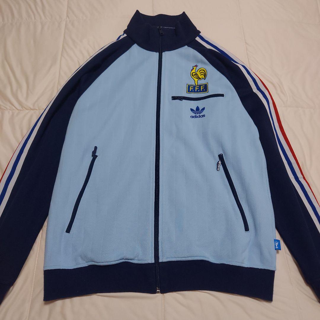 アディダストラックジャケット L刺繍 フランス代表 vintage 青×ネイビー