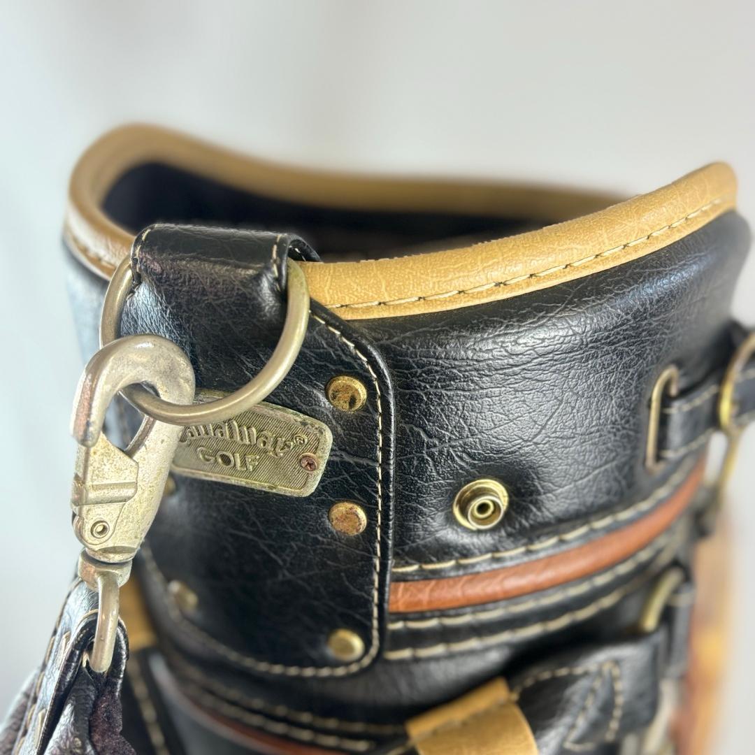 キャロウェイ キャディバッグ《8.5型》カート 3分割 ブラック レザー