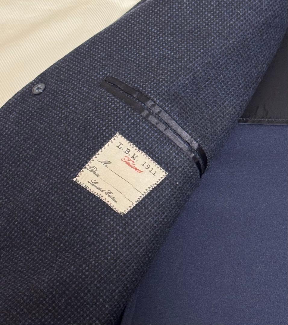 ◆イタリア製【46】L.B.M.1911◆美品！秋冬物『ウール・コート』紺◆