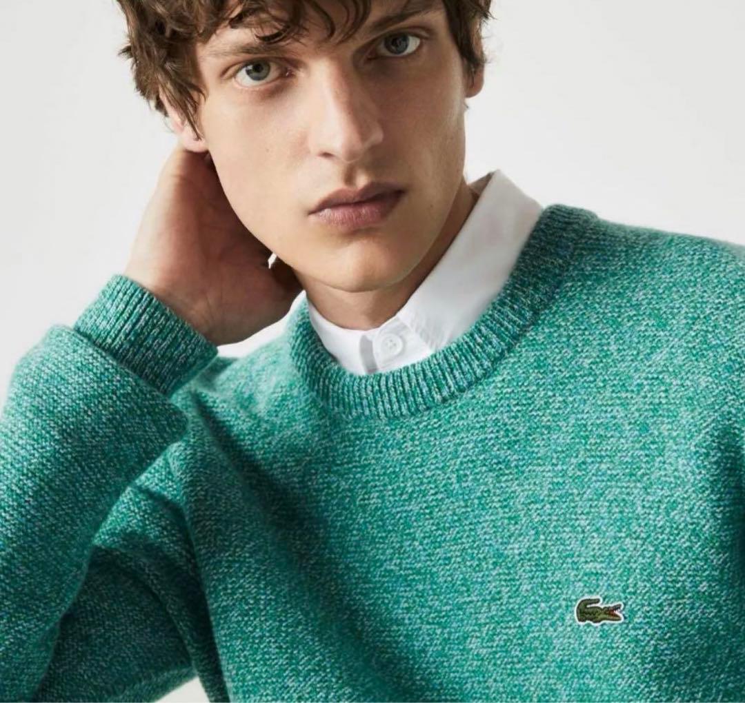 ラコステ メリノウール セーター ラコステ LACOSTE メリノウールセーター（ダークネイビー） -靴