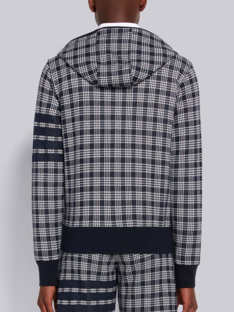 美品】トムブラウン 4bar マイクロチェック ジャガード パーカー