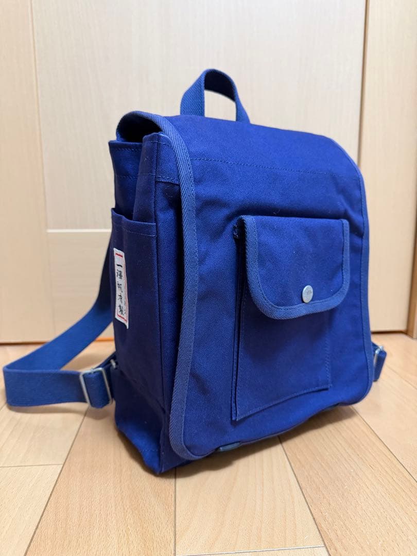 【新品未使用】一澤帆布製 リュックサック ネイビー 京都老舗帆布 日本製 一澤信三郎帆布】綿帆布製リュック R-08 あさぎ 120周年限定｜京都 鞄
