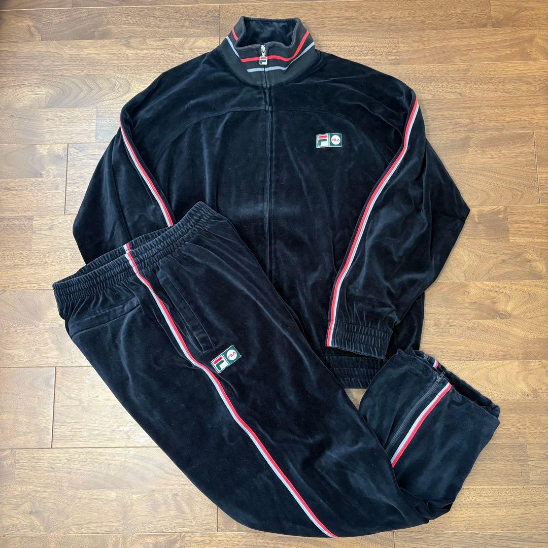 希少 FILA セットアップ ベロア ブラック L 90s 00s NAS 希少 FILA セットアップ ベロア ブラック L 90s 00s NAS FILA / フィラ