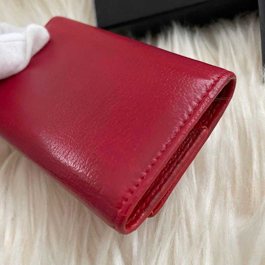 シャネル CHANEL キーケース カードケース 赤 ココマーク カメリア